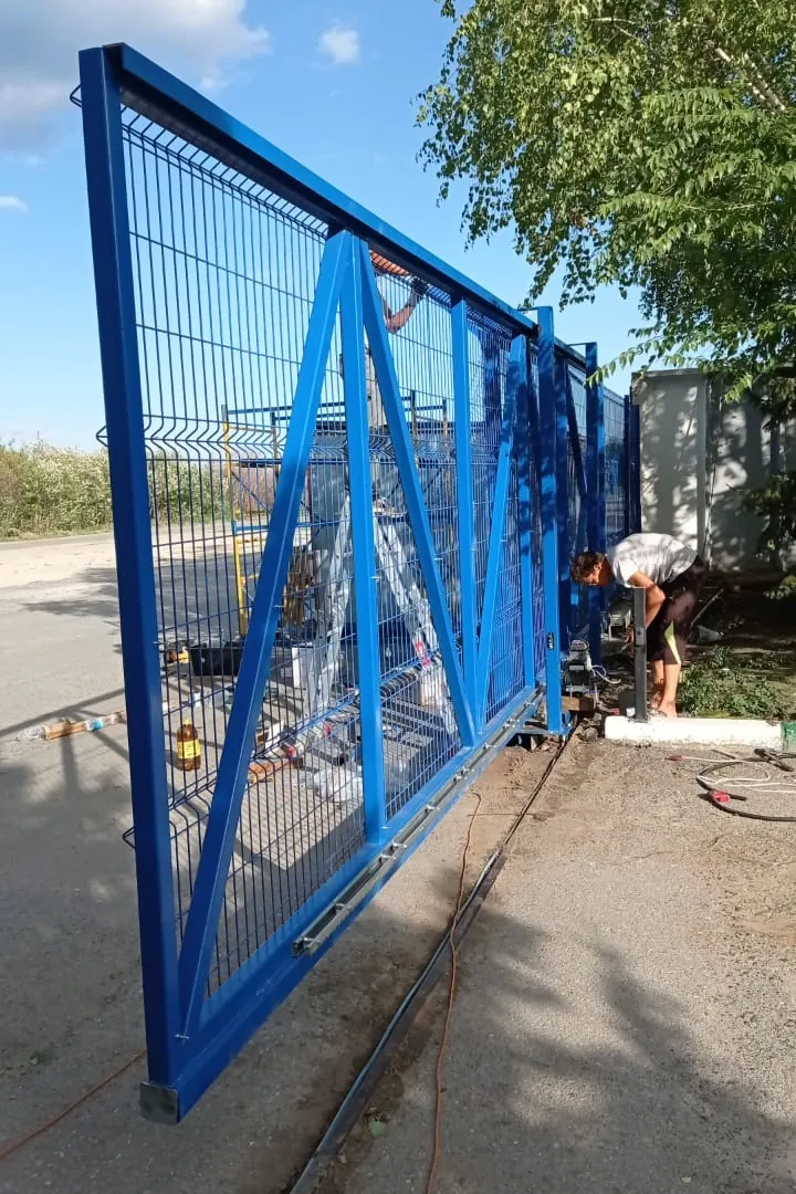 Монтаж откатных ворот 5500х2200